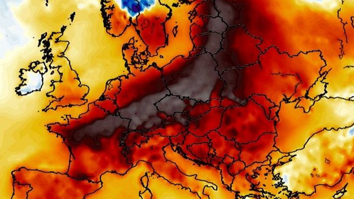 Anomalie temperatury powietrza w Europie. Fot. wxcharts.com