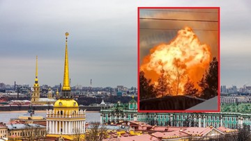 Silna eksplozja pod Petersburgiem. Słup ognia widoczny z kilku kilometrów