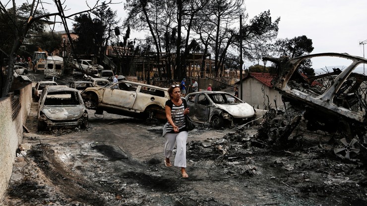 Rośnie bilans ofiar pożarów w Grecji. Nie żyją co najmniej 74 osoby