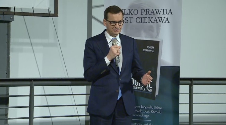 Książka Bogdana Rymanowskiego "Dopaść Morawieckiego". Premier na spotkaniu autorskim wspominał ojca