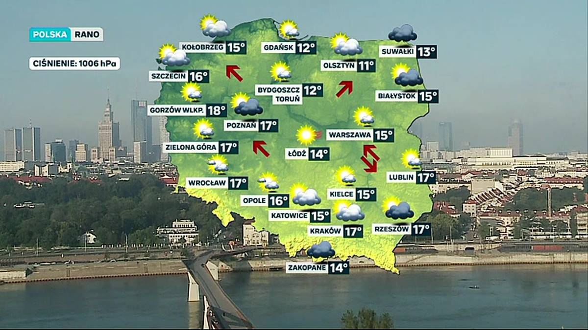 Prognoza pogody - piątek, 19 czerwca - rano