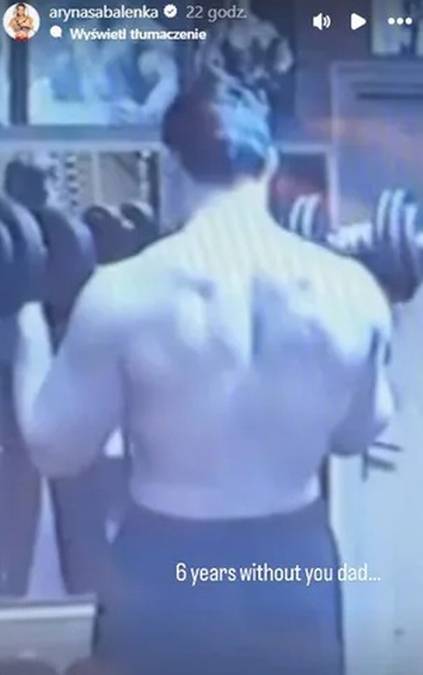 Aryna Sabalenka uczciła szóstą rocznicę śmierci ojca nagraniem z siłowni