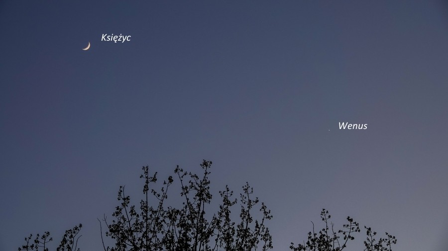 Księżyc i Wenus. Fot. TwojaPogoda.pl