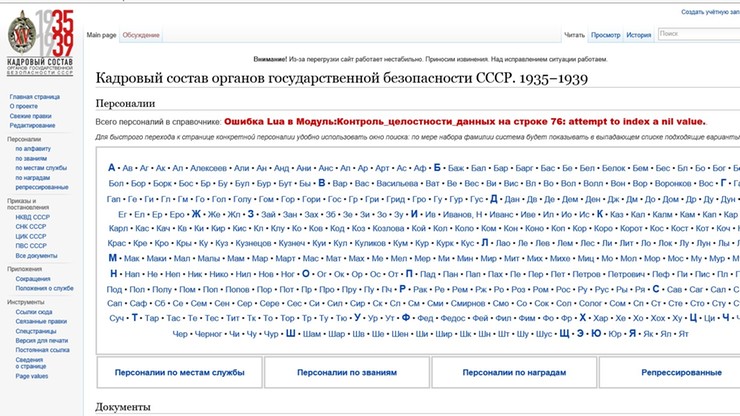 Strona z bazą danych oprawców z NKWD nie wytrzymała oblężenia