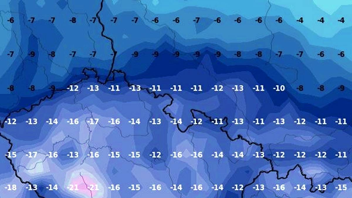 Mroźne noce i poranki. Fot. Wxcharts.com