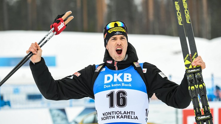 PŚ w biathlonie: Eberhard wygrał bieg ze startu wspólnego