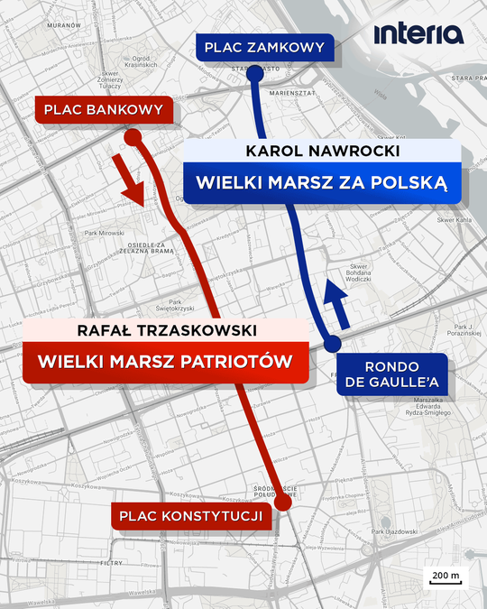 Marszew Warszawie Trasy niedzelnych przemarszów w Warszawie