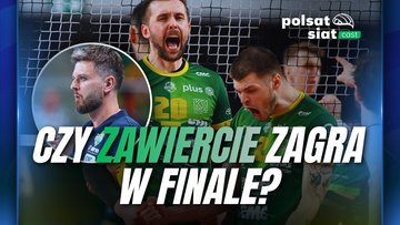 Grafika promująca program Polsat SiatCast z pytaniem "Czy Zawiercie zagra w finale?".