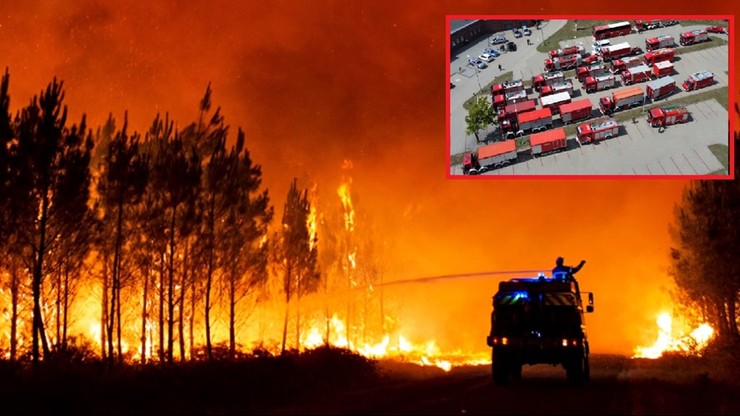 Francja walczy z potężnym pożarem. Polscy strażacy ruszają z pomocą
