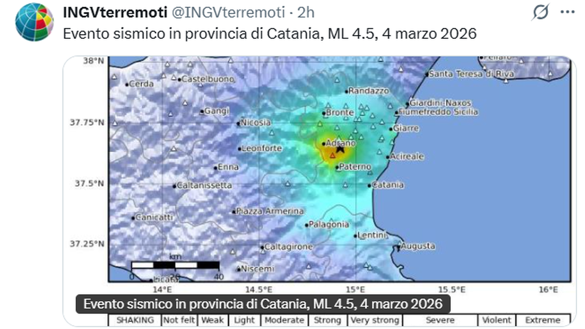 Trzęsienie ziemi na Sycylii, wstrząsy odczuwalne były w całej prowincji Katania