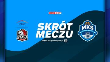 Logo PGE Start Lublin i MKS Dąbrowa G&oacute;rnicza z napisem SKR&Oacute;T MECZU.
