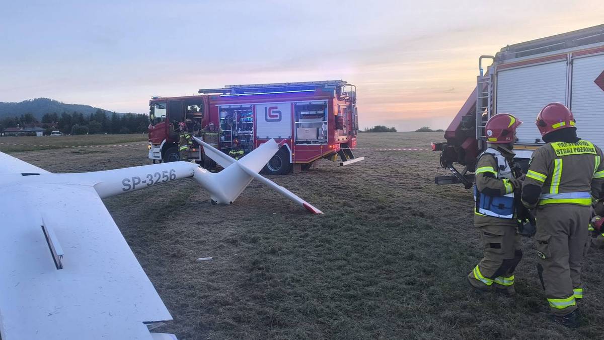 Śmiertelny wypadek w Bielsku-Białej. Szybowiec spadł na płytę lotniska