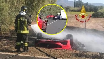 Ferrari uderzyło w lamborghini. Jest nagranie z dramatycznego wypadku