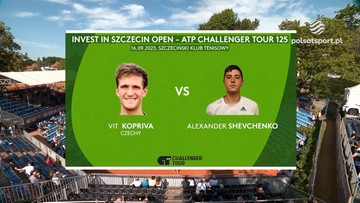 ATP Challenger w Szczecinie: Vit Kopriva - Aleksandr Szewczenko 1:0, krecz. Skrót meczu