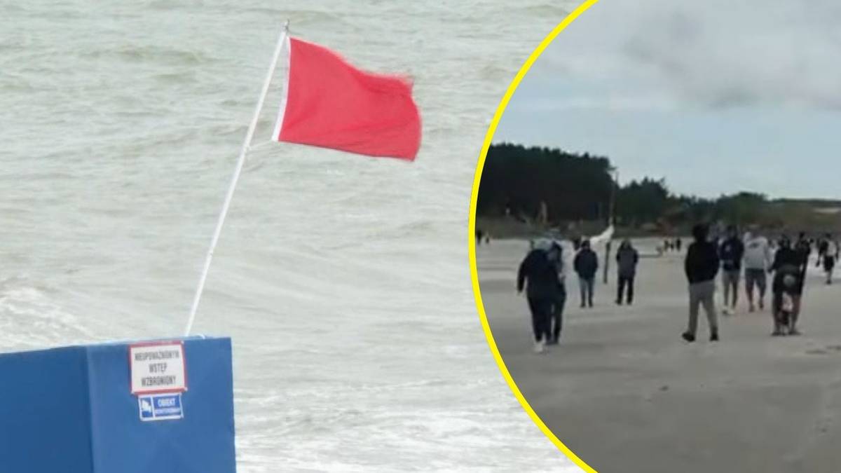 Turyści wchodzą do Bałtyku mimo czerwonych flag — MOSAR ostrzega przed zagrożeniem