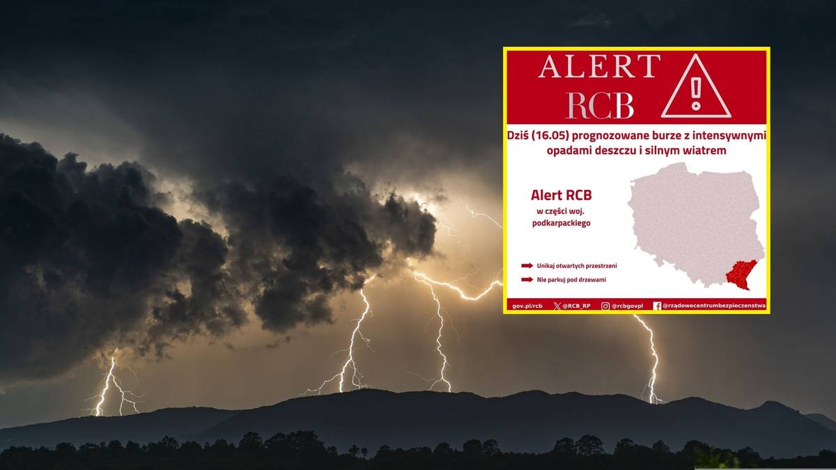 Gwałtowne burze w czterech województwach. Jest alert RCB