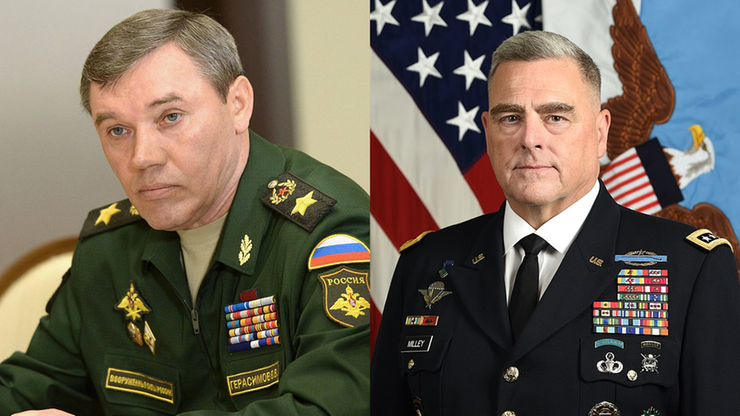 USA. Generał Milley rozmawiał z generałem Gierasimowem o wojnie w Ukrainie. Szczegóły utajnione