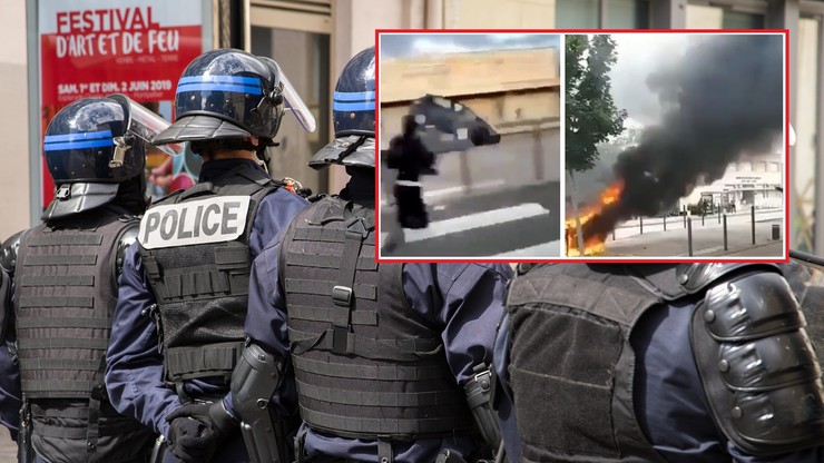 Wojna gangów w Dijon. Brutalne starcia, na ulicach płonęły samochody [WIDEO]