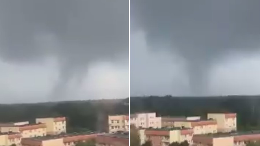 Trąba powietrzna w okolicach Polic w woj. zachodniopomorskim. Fot. Facebook / Zachodniopomorscy Łowcy Burz.