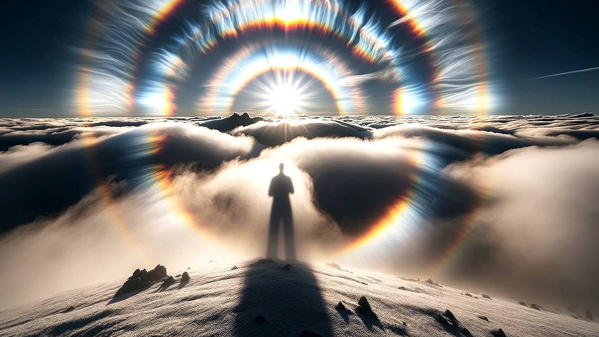 Artystyczna wizja Widma Brockenu w górach. Fot. Pixabay