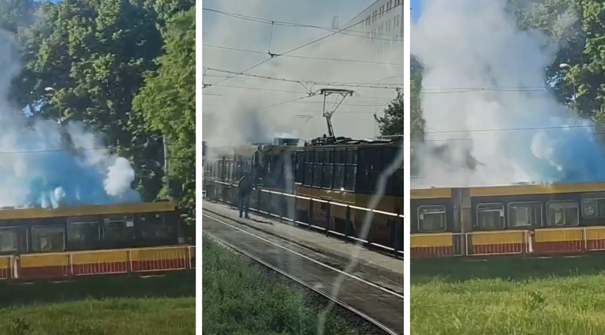 Tramwaj stanął w ogniu. Groźny incydent w Warszawie
