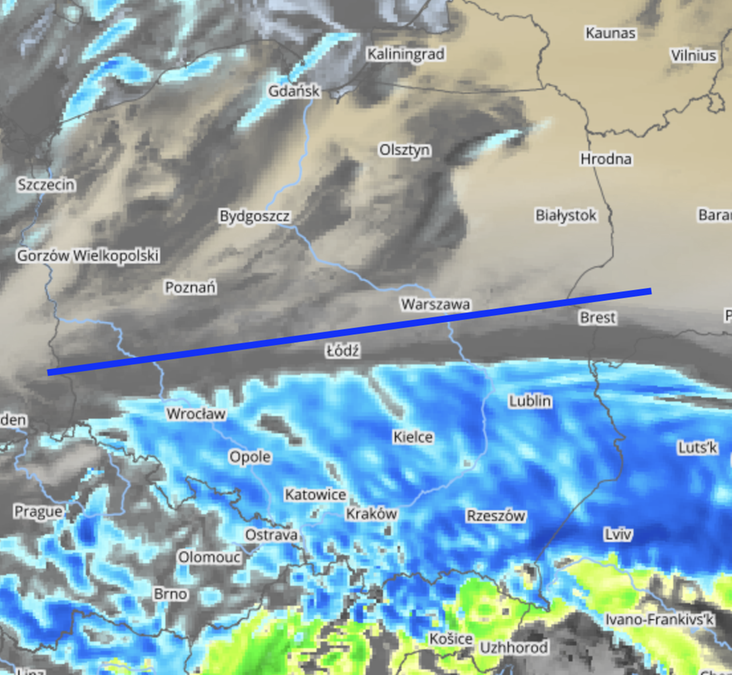 fot za: mapy.meteo.pl (UM, 1,5 km), opracowanie własne