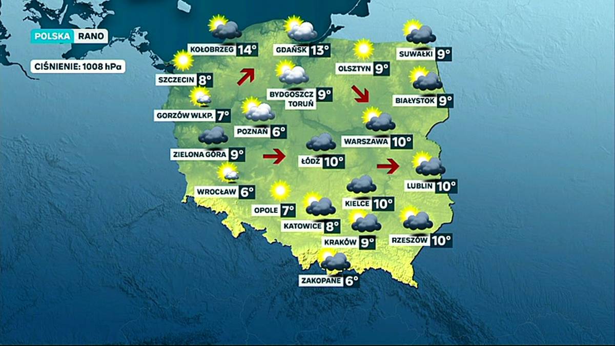 Prognoza pogody - środa, 23 września - rano