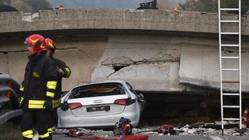 Włochy: runął wiadukt na drodze. Jedna osoba nie żyje, wśród rannych jest troje dzieci