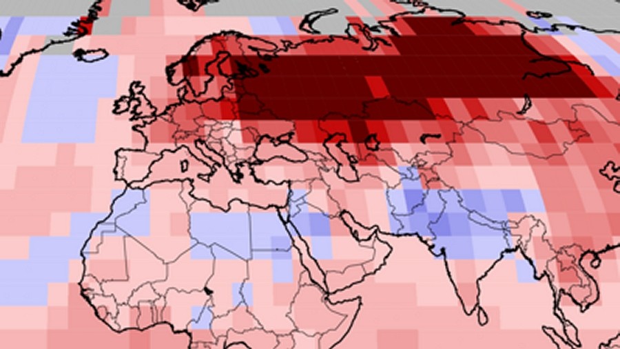 Anomalie średniej temperatury w styczniu 2020 roku. Fot. NOAA.