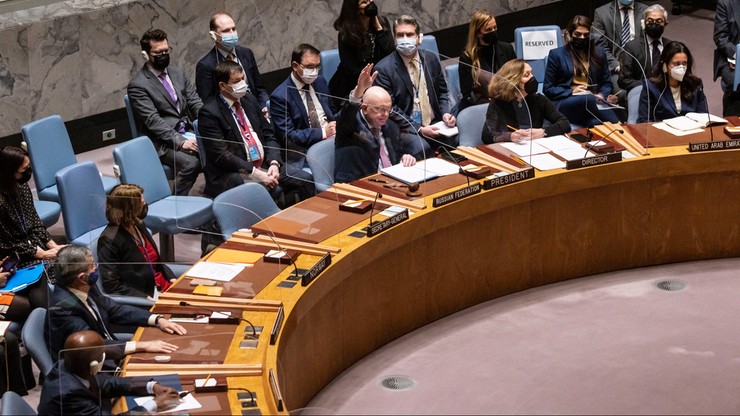 ONZ. Rosja zawetowała rezolucję Rady Bezpieczeństwa ONZ potępiającą agresję Rosji na Ukrainę