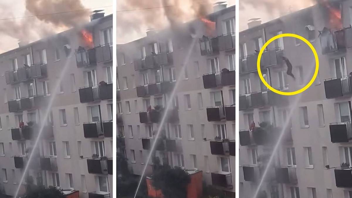 Wyskoczył z płonącego mieszkania na czwartym piętrze. Chwile grozy w Wejherowie
