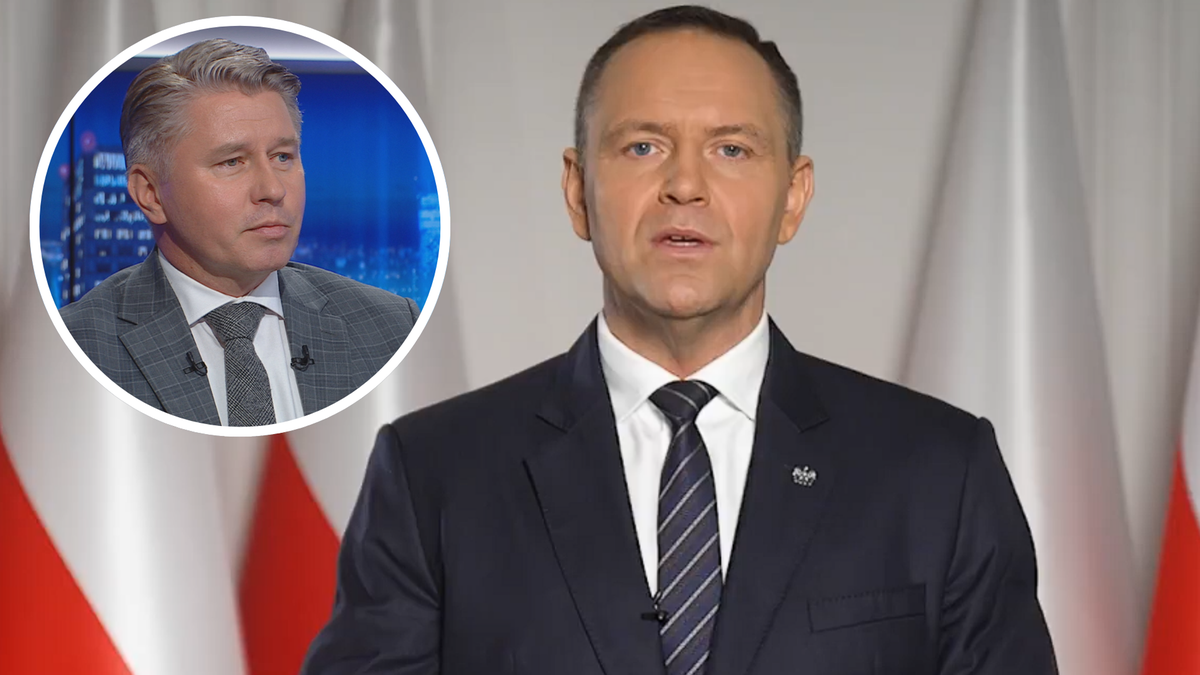 Fragment z programu telewizyjnego z profesorem Marcinem Matczakiem w prawym dolnym rogu i drugim mężczyzną na gł&oacute;wnym planie.