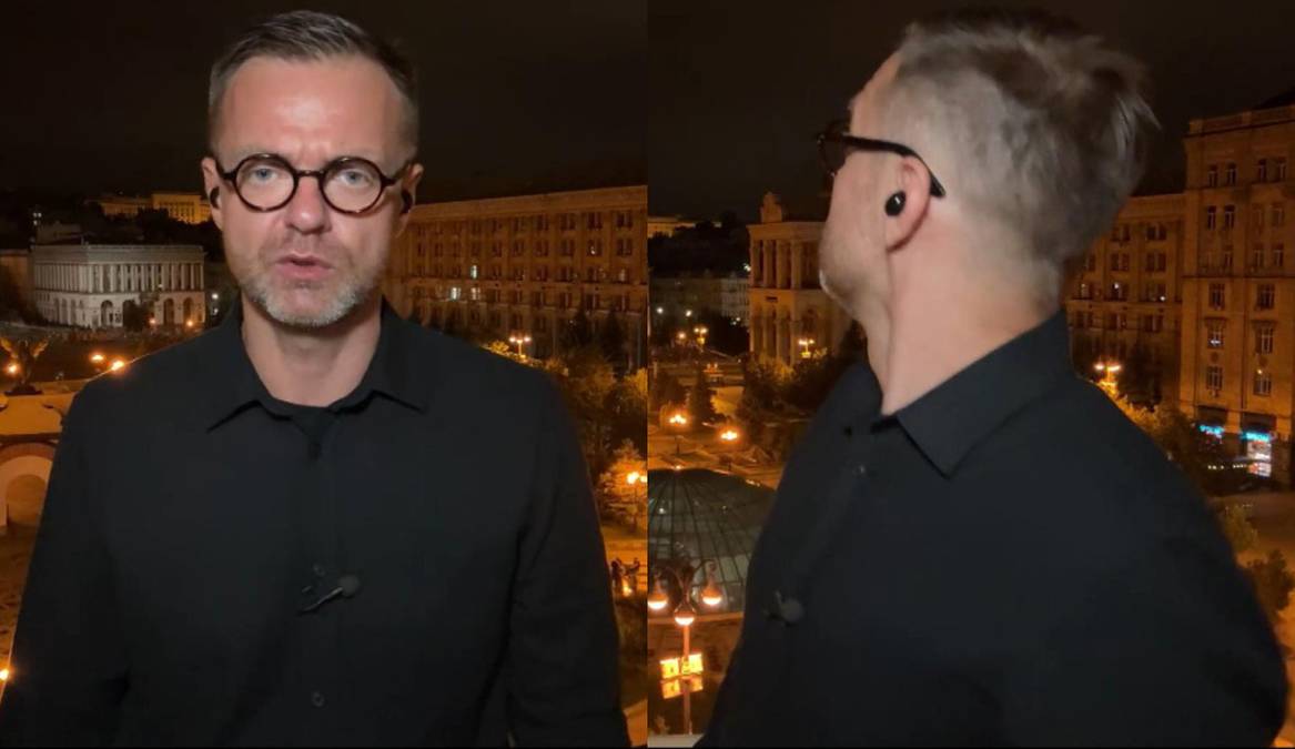 Zmasowany atak na Kijów. Relację korespondenta Polsat News zakłócił potężny wybuch