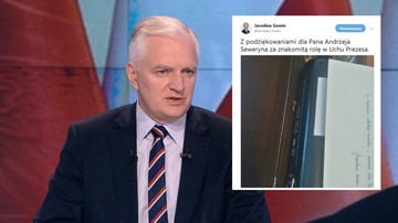 Jarosław Gowin "obejrzał się" w "Uchu Prezesa". Wyśle wino i notkę z gratulacjami dla Andrzeja Seweryna