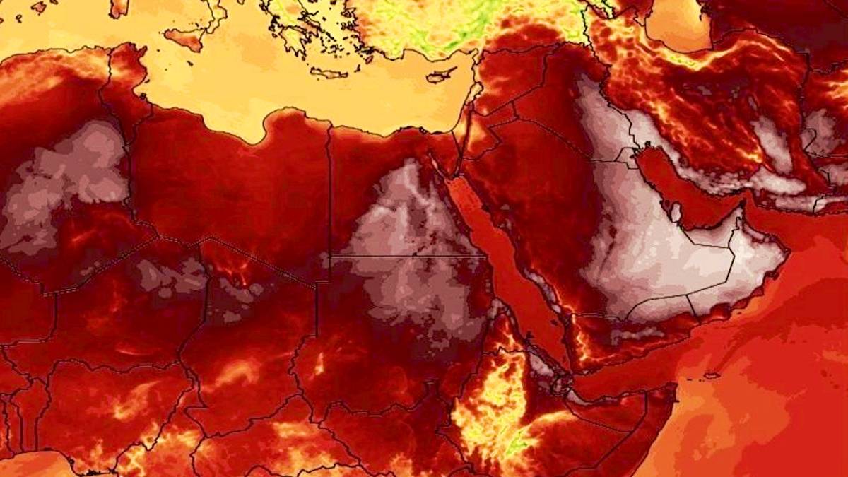 Ekstremalne temperatury w Afryce i na Bliskim Wschodzie. Fot. Wxcharts.com