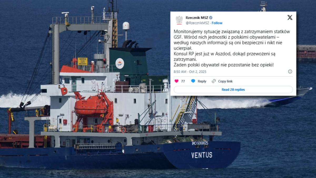Flotylla z Polakami na pokładzie przejęta przez Izrael. Nowy komunikat MSZ