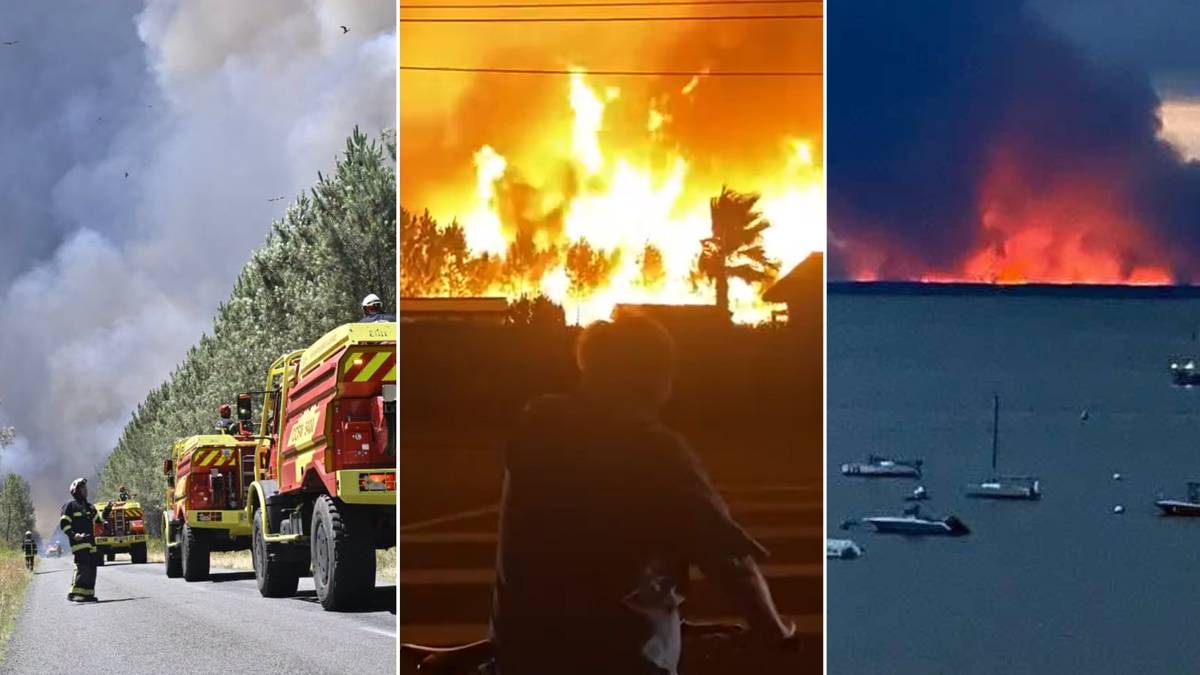 Over 10,000 tourists evacuated as forest fire rages near Le Porge in southwest France