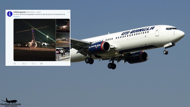 Samolot wypadł z pasa startowego podczas lądowania w Birmie