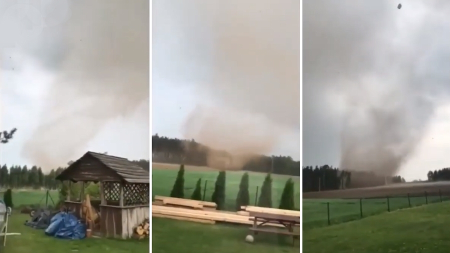 30.04.2019 09:00 Trąba powietrzna w Wielkopolsce. Łamała drzewa i uszkadzała dachy. Zobacz ją na filmie