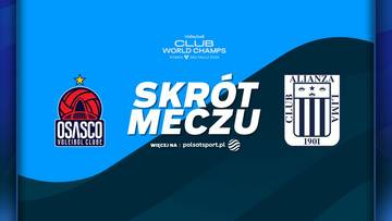 Logotypy klubów Osasco Sao Cristovao Saude i Alianza Lima obok napisu SKRÓT MECZU na niebieskim tle.