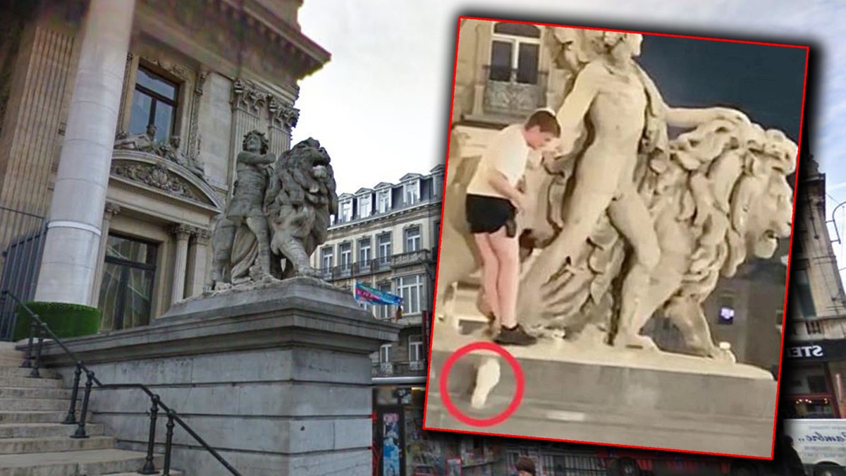 Belgia. Pijany turysta uszkodził posąg lwa. Straty na kilka tysięcy dolarów