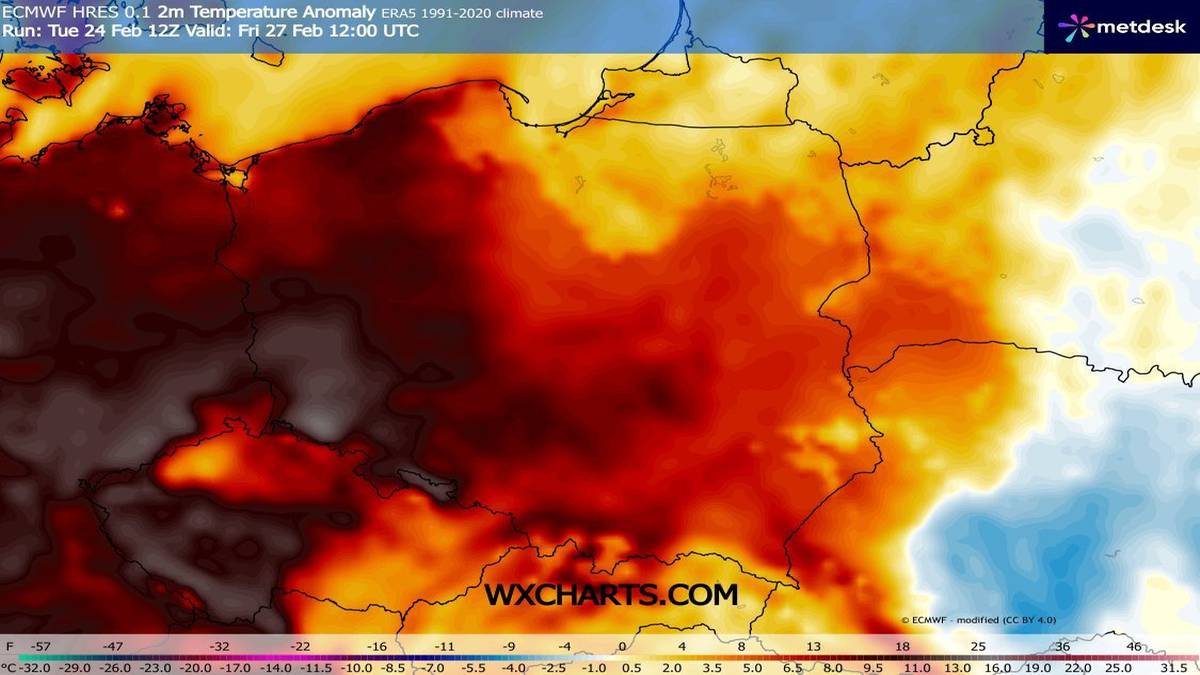 Wyjątkowo ciepła aura na przełomie lutego i marca według IMGW