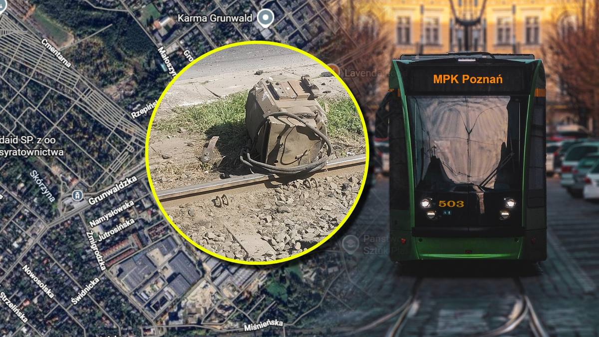 W Poznaniu z jadącego tramwaju wypadł silnik trakcyjny – tor zablokowany