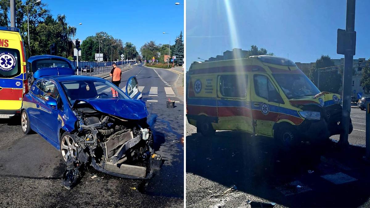 Karetka na sygnale zderzyła się z osobówką. Groźny wypadek w Radomiu