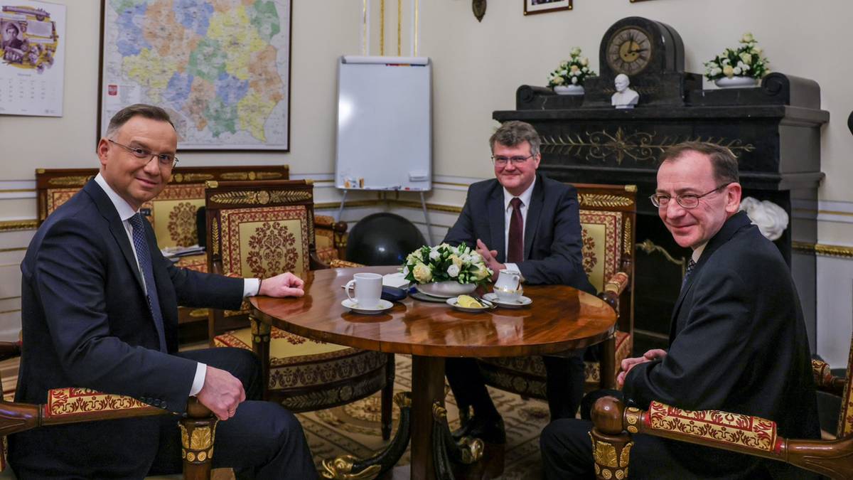 M. Kamiński i M. Wąsik w Pałacu Prezydenckim. Ułaskawieni politycy na spotkaniu z prezydentem