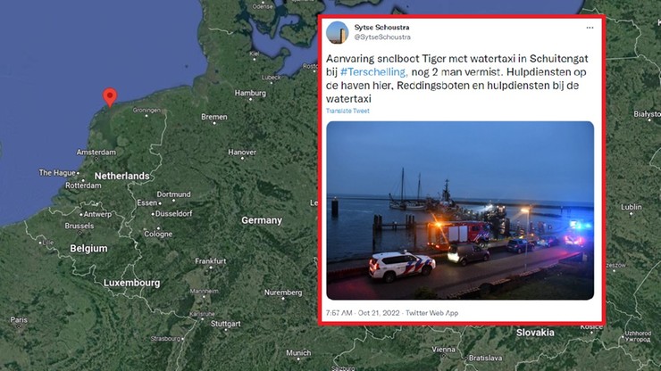 Holandia. Zderzenie żaglówki z taksówką wodną na północy kraju. Są ofiary