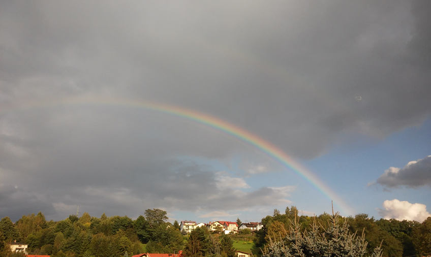 Podwójna tęcza nad Żywiecczyzną. Fot. Selia.