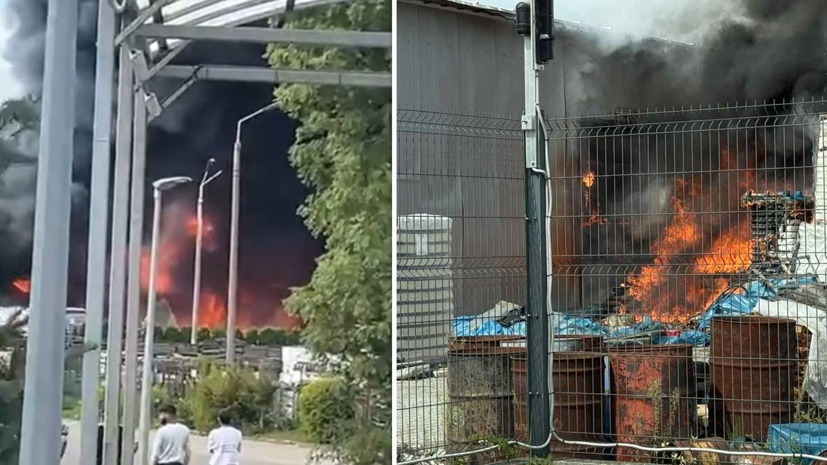Potężny pożar fabryki zniczy. Dym widać z kilku kilometrów wiadomości,aktualności,Polsat News Potężny pożar fabryki zniczy. Dym widać z kilku kilometrów