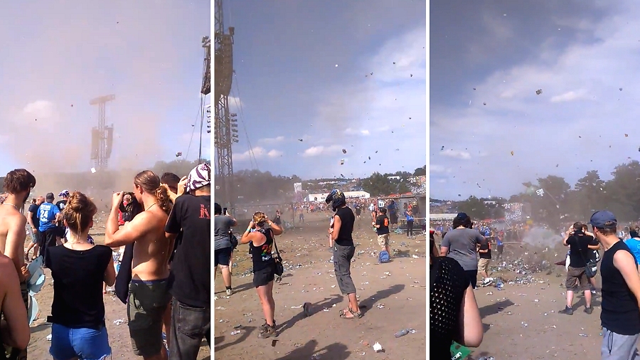 07.08.2018 08:00 Trąba pyłowa zrobiła porządek z tonami śmieci po festiwalu PolAndRock (Przystanek Woodstock)