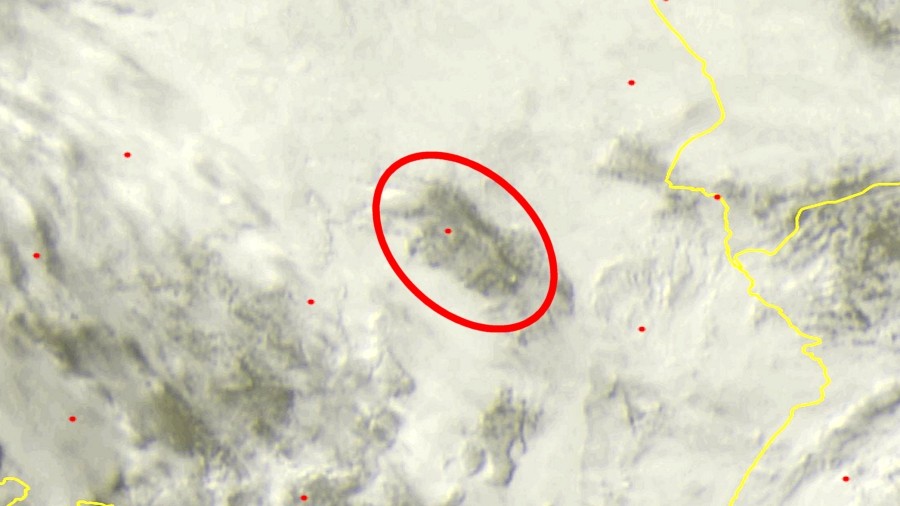 Zdjęcie satelitarne w dniu 22 stycznia 2018 o godzinie 10:30. Dane: Sat24.com / Eumetsat.